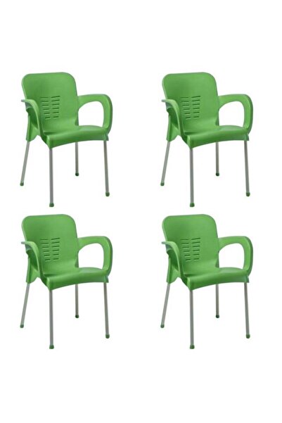 nar sokağı 4 Adet Metal Ayaklı Plastik Sandalye Koltuk 4'lü Set