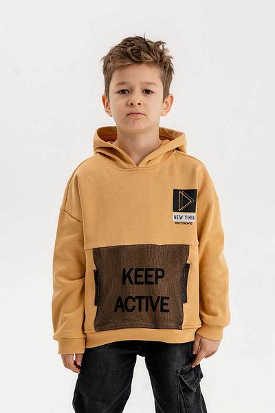 Gold Class Kidswear Hanorac pentru băiat cu fermoar cu glugă, cu trei fire