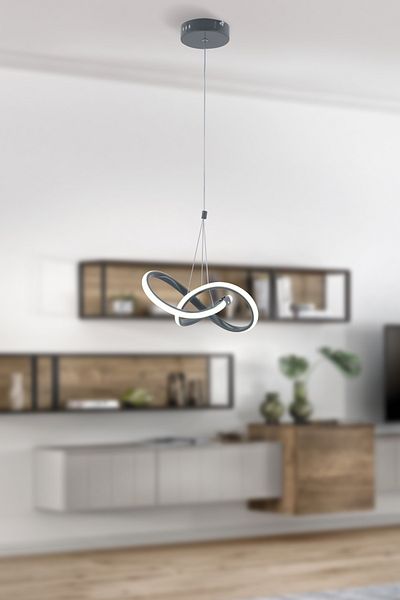 Trend Kitchen Festina Modern Anthracite Pendant Led Chandelier with White Power Led for Living Room, Kitchen, Room, Hall Lighting