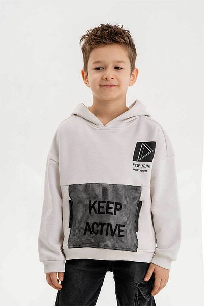 Gold Class Kidswear Момчешки суичър с три нишки с качулка и цип