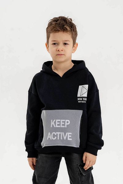 Gold Class Kidswear Момчешки суичър с три нишки с качулка и цип