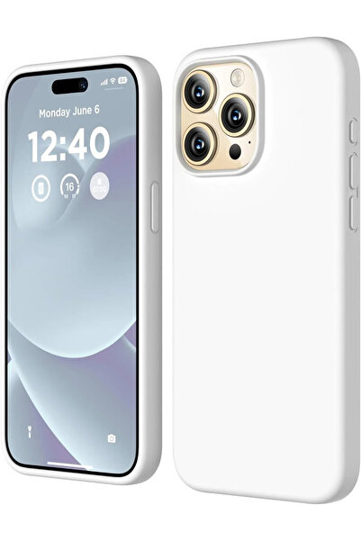 Balerion Apple iPhone 15 Pro Max Kılıf Kadife Lansman Soft Yumuşak Liquid Sil...