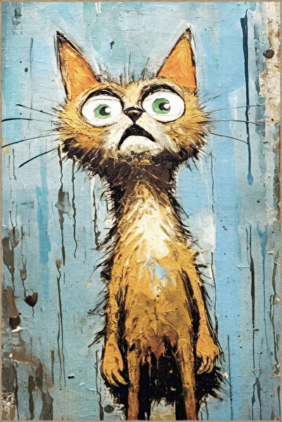 Rugs Modern Halı Multicolored Surrealist Design Cartoonist Cat Patterned Mode...