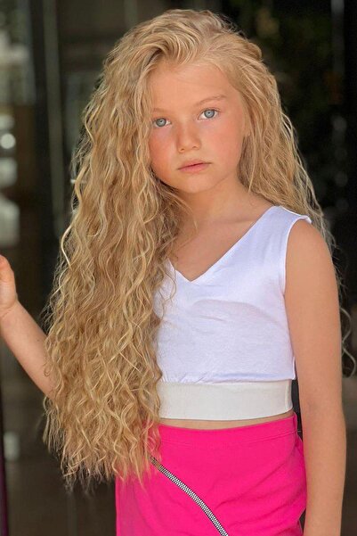 Riccotarz Girl's V-Neck Viscose Bodysuit and Zippered Fuchsia Skirt Set