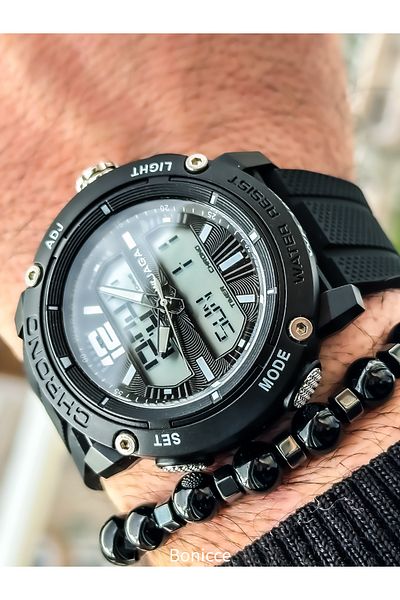 Jaga Chrono Waterproof Digital Men's Wristwatch with Stopwatch