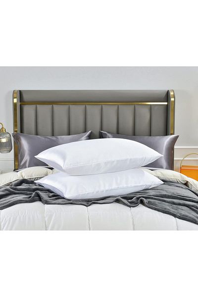 ANT HOME TEKS Ant Special Silk Textured Satin 50x70 Cm Pillowcase Does Not Sweat Odorless Curly Hair White 2 Pieces