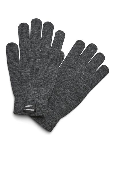 Jack & Jones JACHENRY KNIT GLOVES Ανδρικά σκούρα γκρι γάντια - 12158446