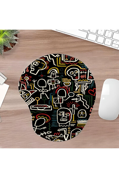 UcuruStore Çizgisel Karmaşa Covoraș de mouse oval decupat cu suport pentru în...