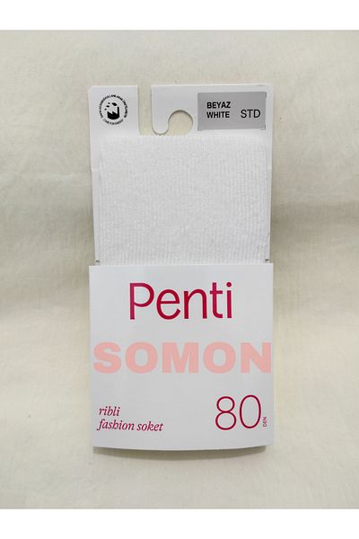 Penti Бели чорапи до глезена с ребра