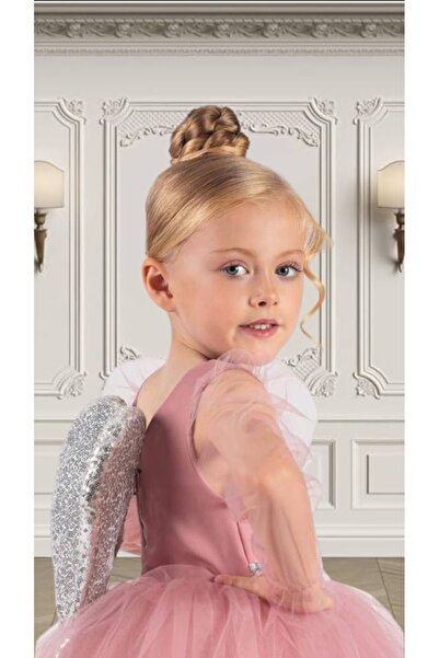 Bambi Kids Kız çocukları için şifon kollu abiye modelleri, renk seçenekleri v...