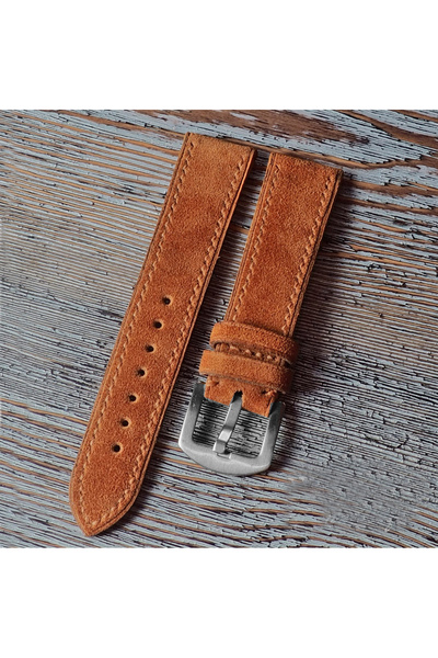 Ventum Craft 22 mm Taba Süet, Hakiki Deri el yapımı kordon