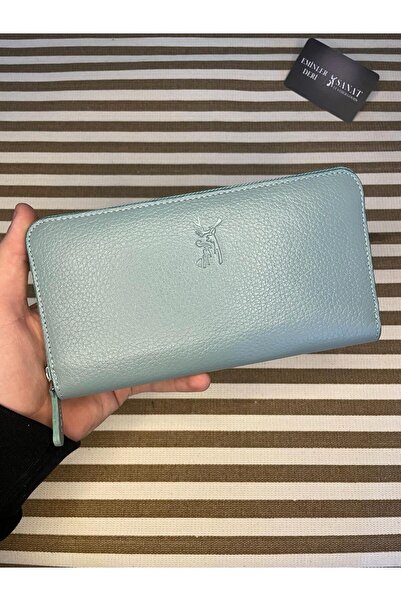 SANAT LEATHER SL-2132 محفظة نسائية أنيقة من الجلد الطبيعي بسحاب مقاس 19.5 سم ...