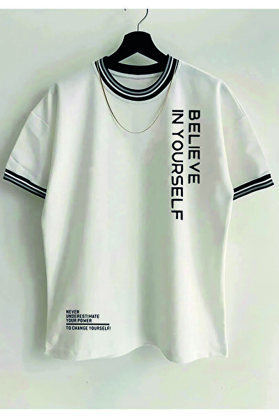 Vordevia Unisex nova sezona Oversize kroj majica "Veruj u sebe" napisano Sa d...