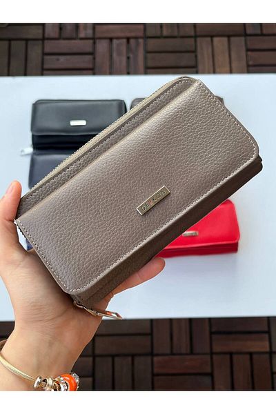 DERKON Jolly Model 100% Genuine Leather Useful Women's Wallet Mink