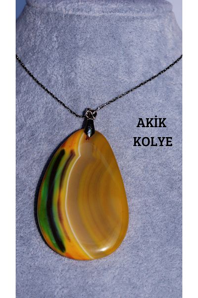 CessNova Natural Stone Chain Agate Necklace