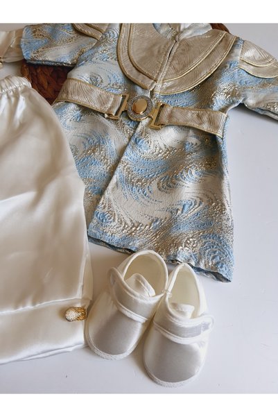 PİLEKİ BABY (with booties) 0 6 Months and 1 Year Old Mevlüt and Circumcision Clothing Baby Mevlütlük Circumcision Set