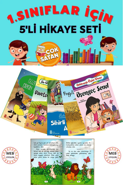 Ata Yayıncılık 1.sınıfların Severek Okuyacağı 5'li Hikaye Seti