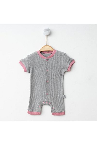 Minimus Newborn Baby Girl and Boy Summer Short Shorts Jumpsuit with Snap Front Short Sleeve Unisex Baby Jumpsuit