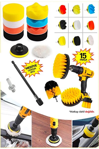 PROXTECH 15Parça Multi ComboTemizlik Pasta Cila Polisaj Süngeri Matkapa Uyuml...
