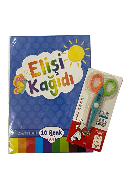Dudo Baby 10 Renk Elişi Kağıdı Ve Şekilli Makas Set