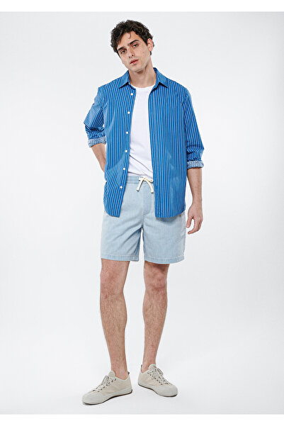 Mavi Karl Terranean Ağartılmış Jean Şort 0410439-85359