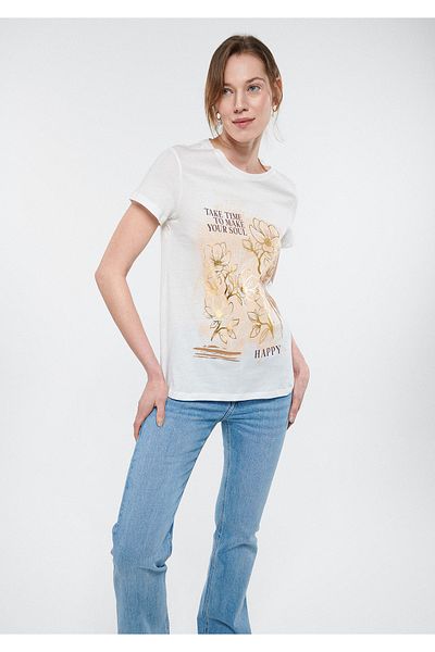 Mavi Tricou alb imprimat în creștere Slim Fit / Slim Fit 1611387-70057