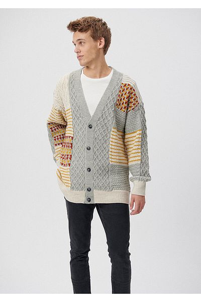 Mavi Jacquard Gray Sweater Loose Fit / Loose Comfortable Cut 0710147-80018