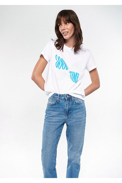 Mavi Good Things Butterfly Printed White T-shirt Regular Fit / Normal Cut 1611267-620
