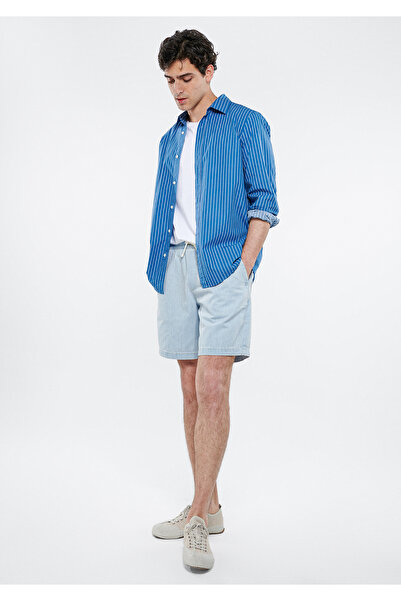 Mavi Karl Terranean Ağartılmış Jean Şort 0410439-85359