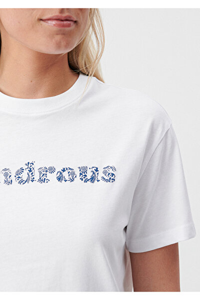 Mavi Wundersames bedrucktes weißes T-Shirt mit normaler Passform und normalem Schnitt 1611750-620