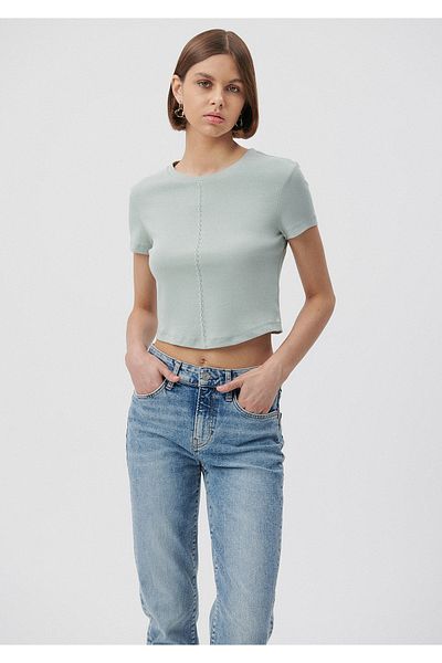 Mavi Green Crop T-Shirt Fitted 1611849-71464