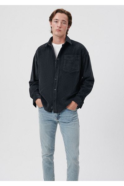 Mavi Γκρι βελούδινο πουκάμισο Oversize / Wide Cut 0210007-34853
