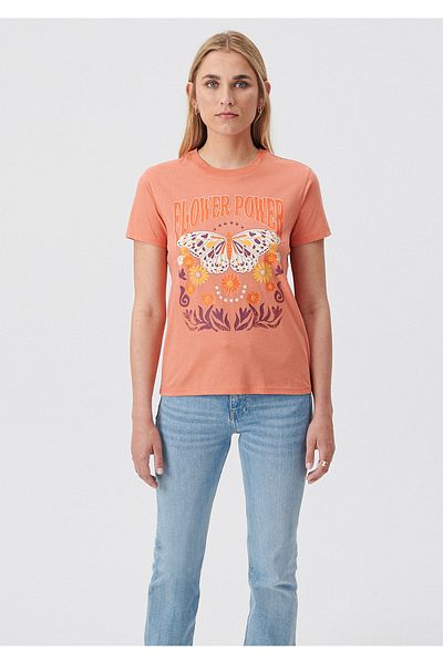 Mavi Floral Printed Orange T-Shirt Slim Fit / Slim Fit 1611697-70440