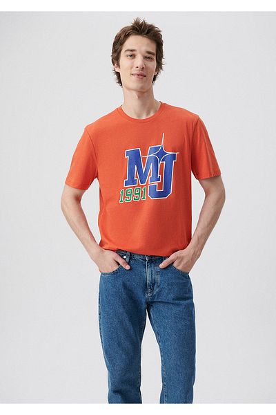 Mavi MJ Printed Orange T-Shirt Regular Fit / Normal Cut 0611653-70456