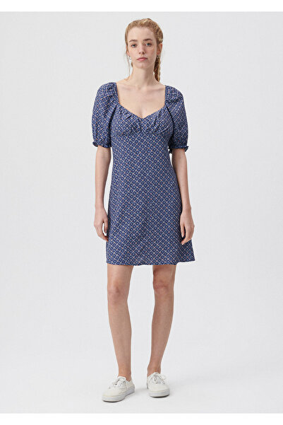 Mavi Baskılı Mavi Elbise 1310346-85363