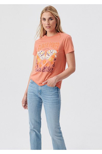 Mavi Floral Printed Orange T-Shirt Slim Fit / Slim Fit 1611697-70440