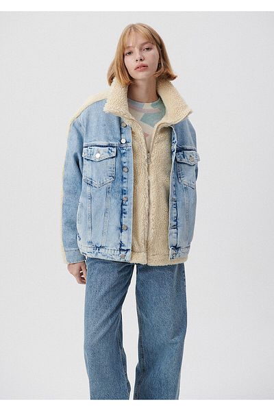 Mavi Jachetă Rubina Blue Sherpa Jean 1110278-85812