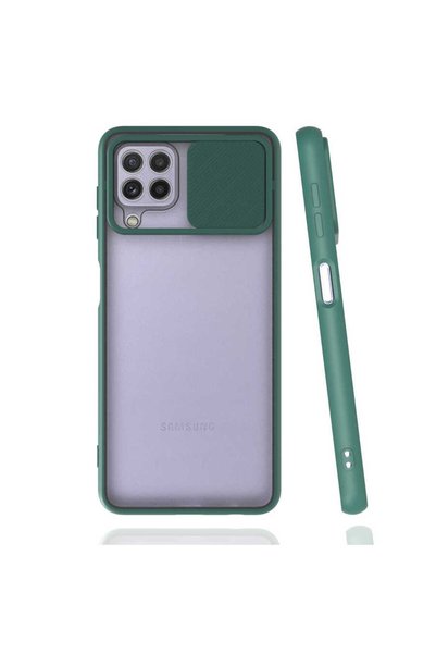 kilifone Samsung Galaxy M32 - Case Slide Sliding Back Frosted Lens Cover