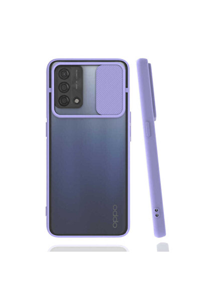 kilifone Oppo A74 4G - Kılıf Slayt Sürgülü Arkası Buzlu Lensi Kapak