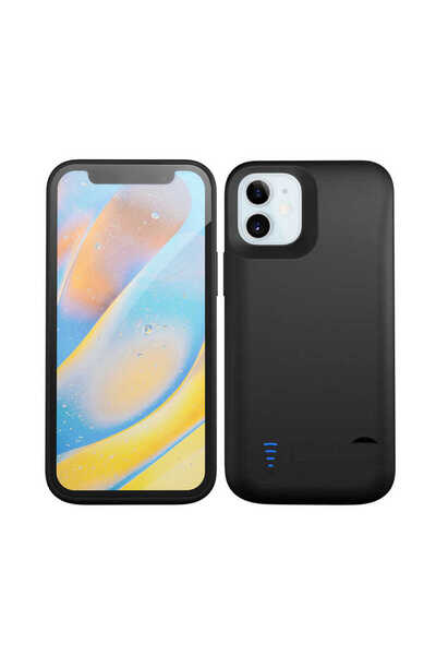 kilifone Apple iPhone 12 - Şarjlı Kılıf Standlı Led Göstergeli Powerbank Kılıf