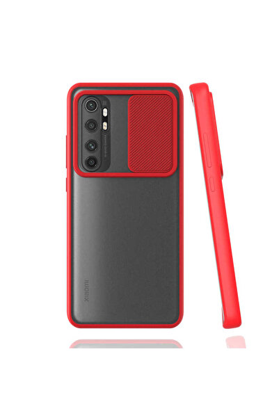 kilifone Xiaomi Mi Note 10 Lite - Kılıf Slayt Sürgülü Arkası Buzlu Lensi Kapak