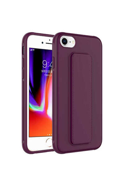kilifone Apple iPhone 8 - Kılıf Mat Koruyucu El tutacaklı Stand Olabilen Qsta...