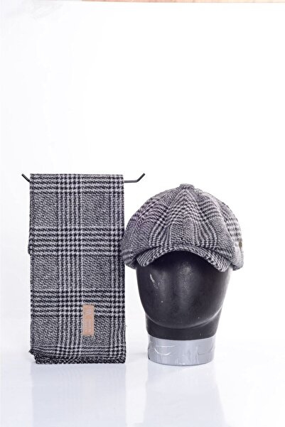 mercantoptan Model Peaky Blinders Ekoseli Kışlık Kasket Şapka Atkı Hediyeli K...