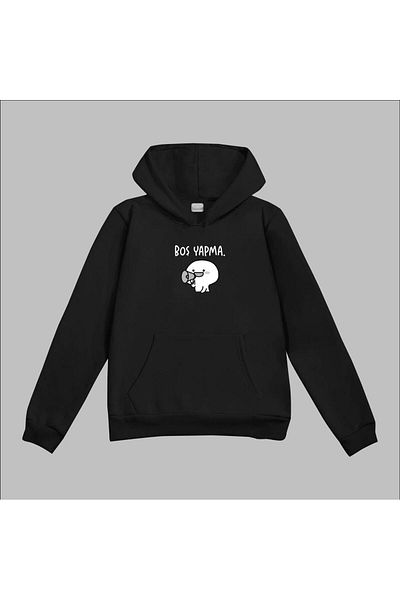Khione Hanorac oversize unisex cu glugă - Imprimat în alb