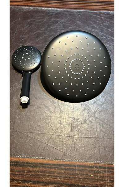 Vilas Siyah Palazzo Lüks Tepe Duş Başlığı ve El başlığı Seti