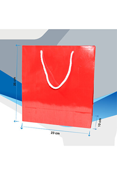 ecenplast Kırmızı Karton Çanta 25x23x10 cm  25 Adet