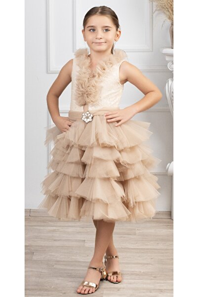 nossiby Nohut Rengi Kız Çocuk Abiyesi, Parti Elbisesi