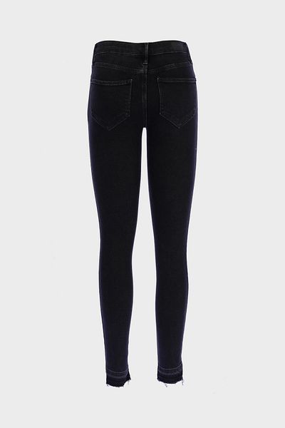 CROSS JEANS Judy Black High Waist Cut-Tie Zippered Jean Trousers C 4521-250