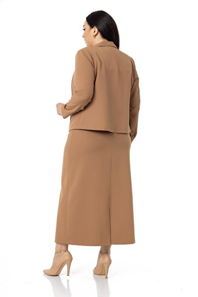 DISENTIS MODEST Nagy méretű szoknyakabát Mink készlet