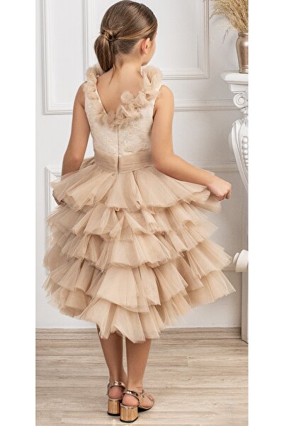 nossiby Nohut Rengi Kız Çocuk Abiyesi, Parti Elbisesi